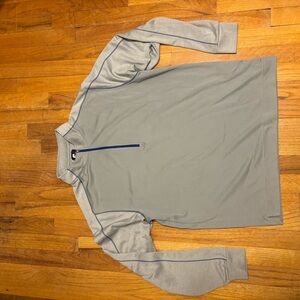 FootJoy Light Gray Quarter-Zip Top with Blue Trim